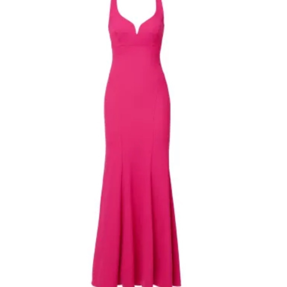 Worn twice, gorgeous hot pink Nicole Miller Full Heart gown, size 2.